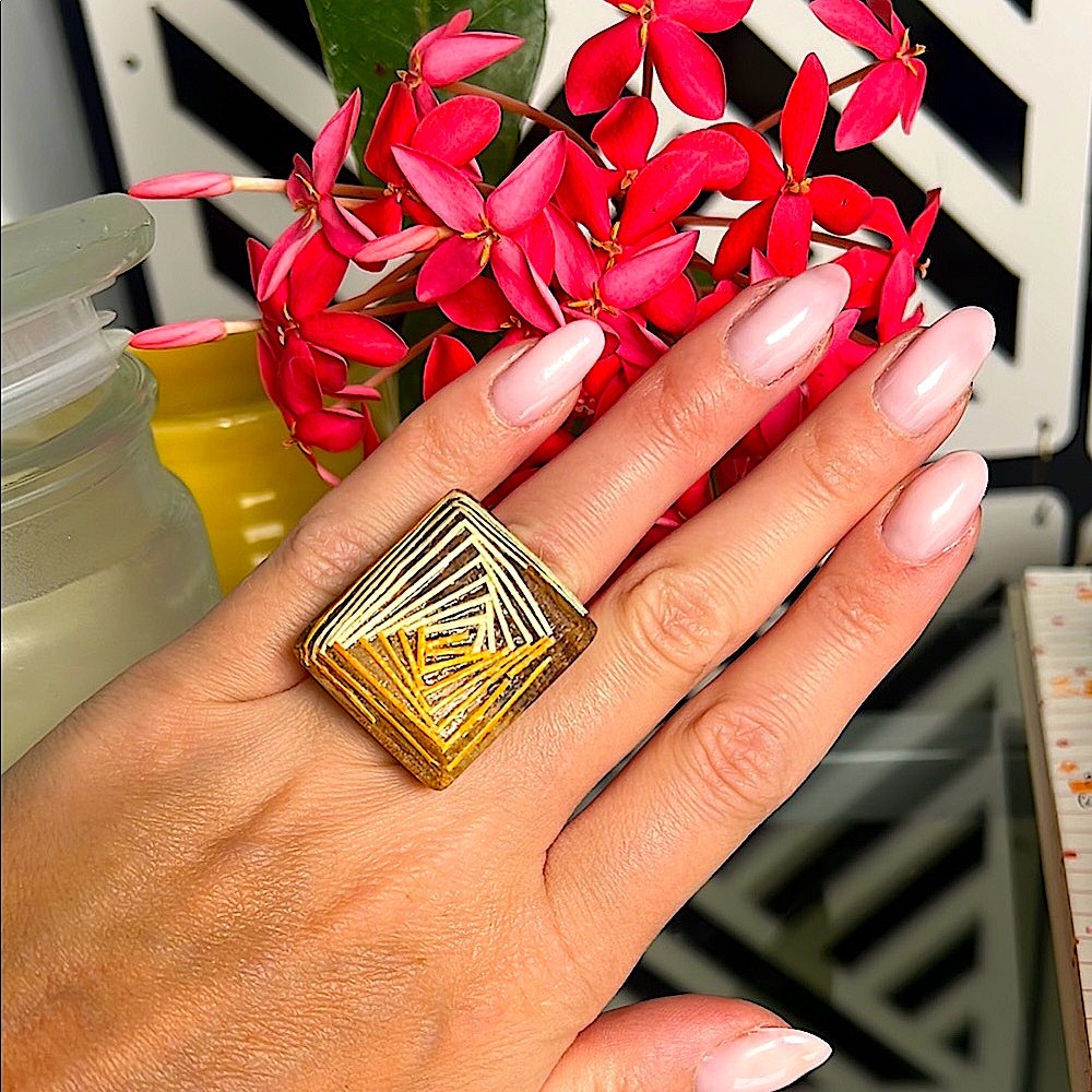 Unique Dominican Handmade Wooden Ring